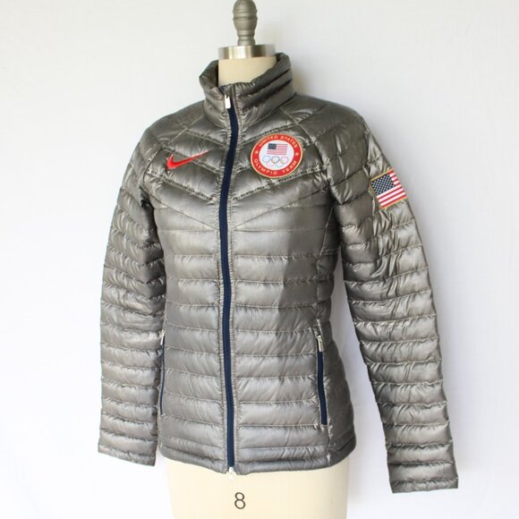 Nike Team USA Olympic Aeroloft Summit 800 Down Puffer Jacket Graphite Gray - Picture 2 of 11